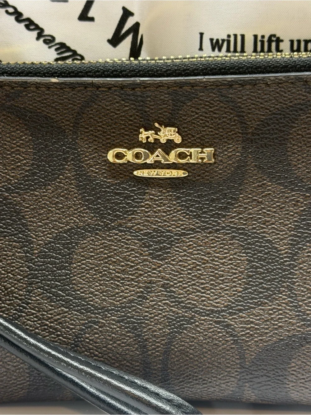 coach double zip wristlet wallet in signature canvas